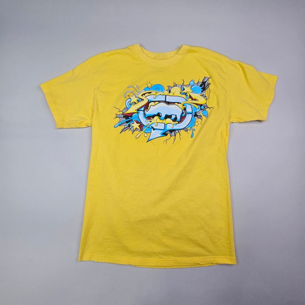 Ecko Unltd T-Shirt Men M Yellow Good Graphic Rhino Streetwear Short Sleeve